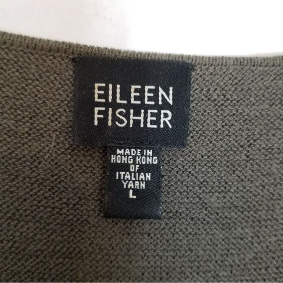 Eileen Fisher Brown Taupe Wool Sweater Size Large EUC - Picture 4 of 5